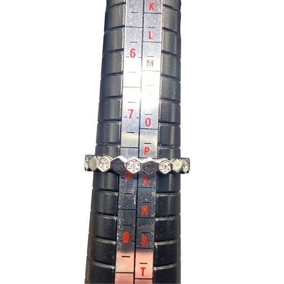 Sterling silver 925 beehive bee honeycomb pattern pave diamond cz ring size 8 - Picture 5 of 6